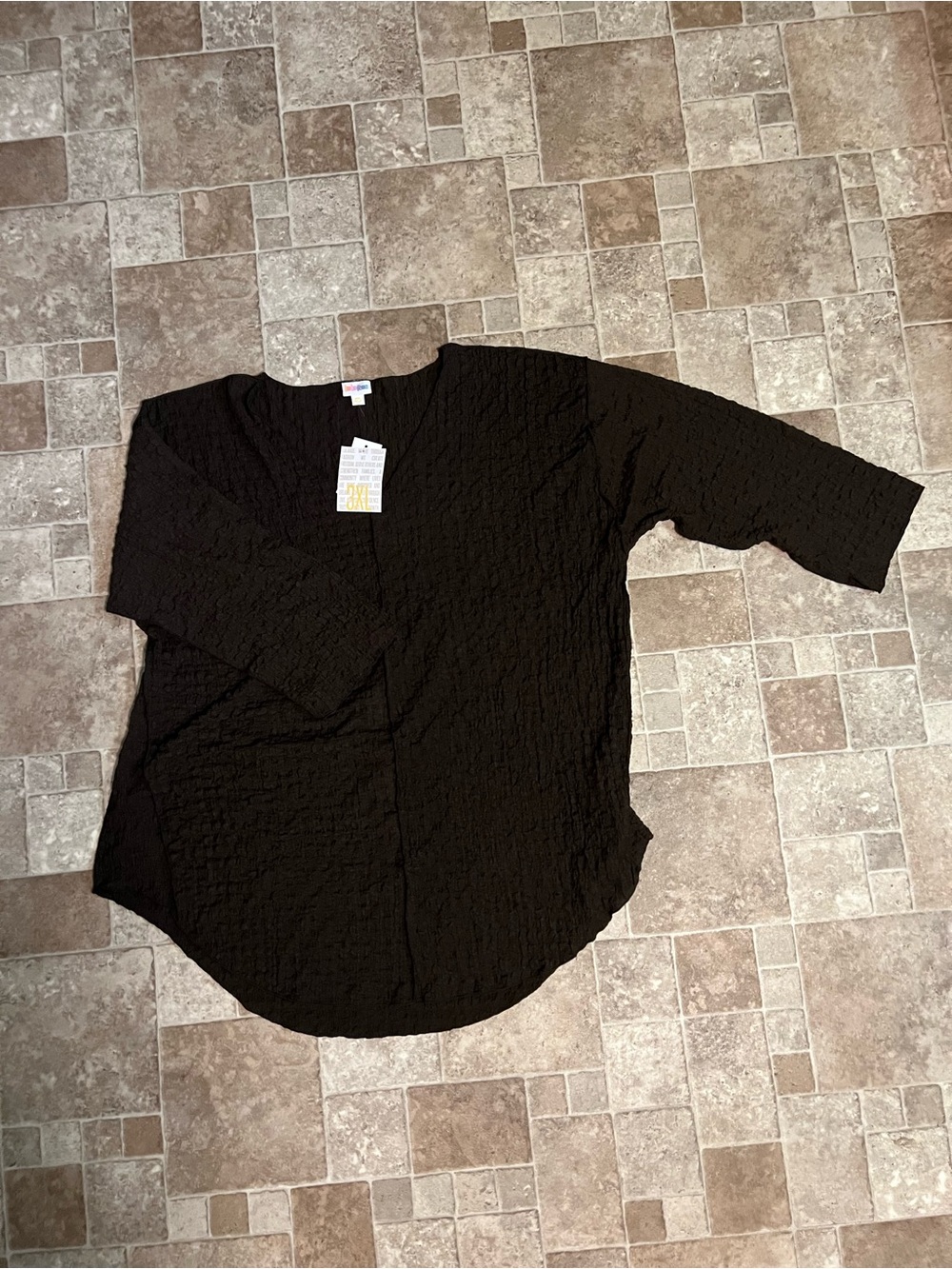 NWT 3X LuLaRoe Jolene Dark Brown V-Neck Tunic